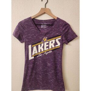 NBA Los Angeles Lakers Purple Women V-neck T-shirt Sz S